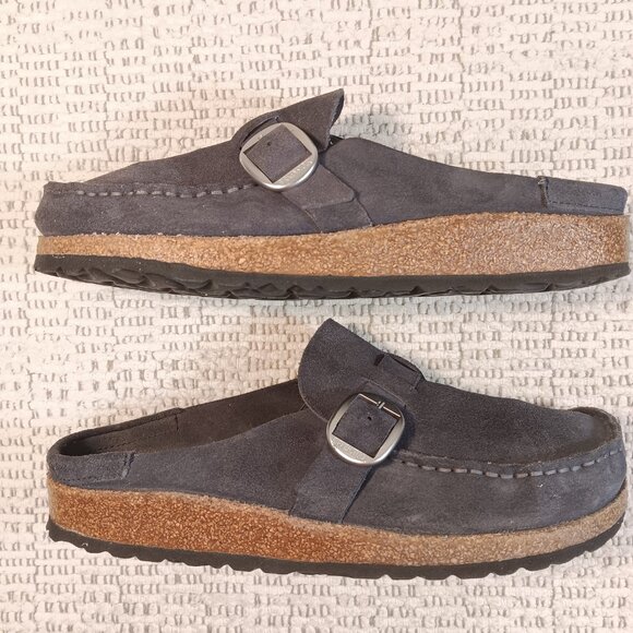 Birkenstock 'Buckley' women's blue suede leather mules sz 40 EU / 9 - 9.5 US - Picture 5 of 14
